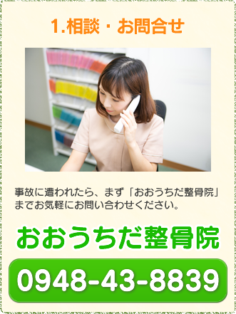 1.相談お問合せ おおうちだ整骨院　電話番号0948-43-8839