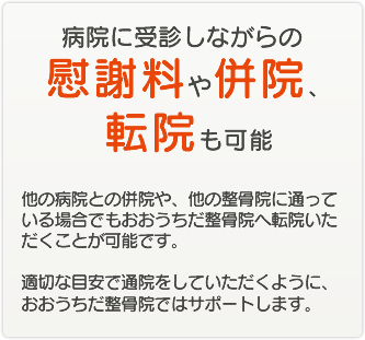 病院に受診しながらの慰謝料や併院、転院も可能