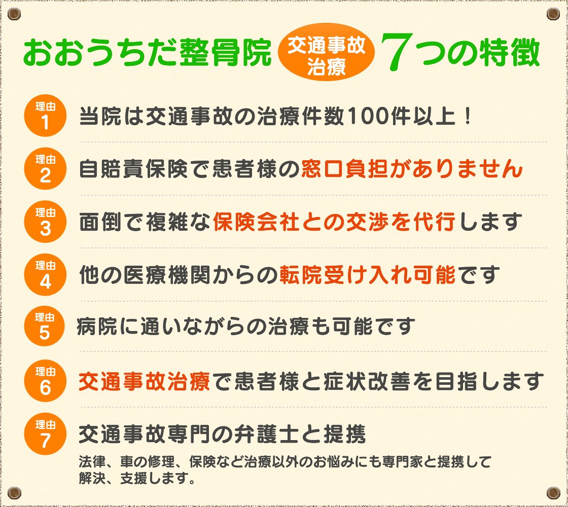おおうちだ整骨院7つの特徴