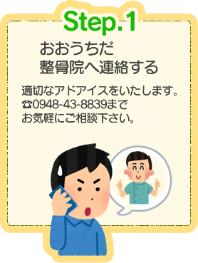おおうちだ整骨院へ連絡する